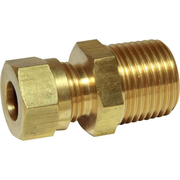 AG Brass Male Stud Coupling 10mm x 1/2" BSP Taper