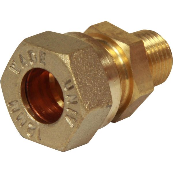 AG Brass Male Stud Coupling 12mm x 1/4" BSP Taper