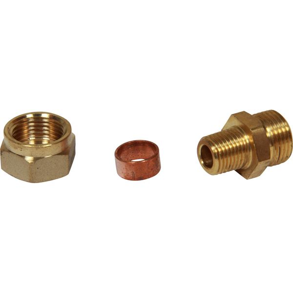 AG Brass Male Stud Coupling 12mm x 1/4" BSP Taper