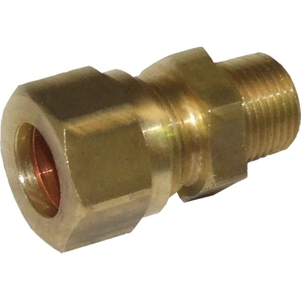 AG Brass Male Stud Coupling 15mm x 3/8" BSP Taper