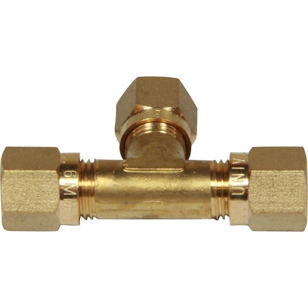 AG Brass Equal Tee Coupling 6 x 6 x 6mm