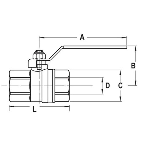 AG DZR Brass Ball Valve 1/4" BSP