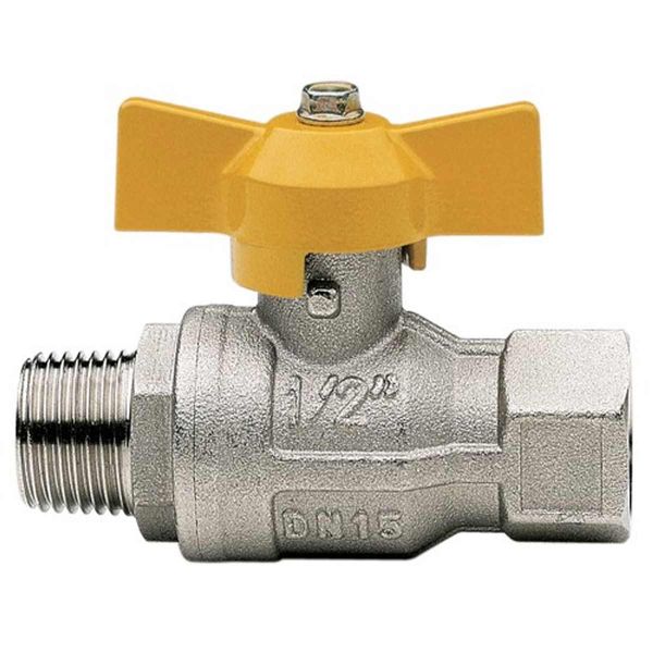 AG Gas Tee Ball Valve 1/2" BSP Female to 1/2" BSP Male Taper