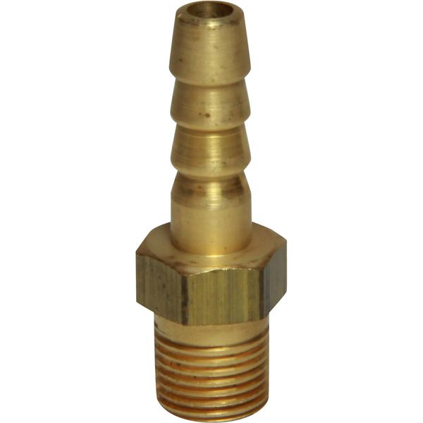 AG Brass Hose Connector 1/8" BSP Taper Male - 1/4" Hose