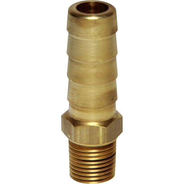 AG Brass Hose Connector 1/8" BSP Taper Male - 3/8" Hose