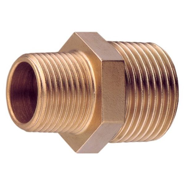 AG Unequal Nipple Bronze 1/2" - 3/8" BSP Taper Male