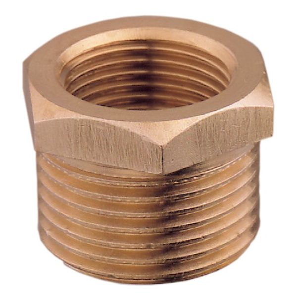 AG Bronze Hex Bush 1-1/2" BSP Taper Male x 3/4" BSP Female