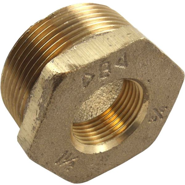 AG Bronze Hex Bush 1-1/2" BSP Taper Male x 3/4" BSP Female