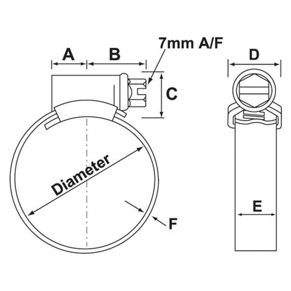 JCS Hi-Grip Hose Clip Zinc Plated 60-80mm Each