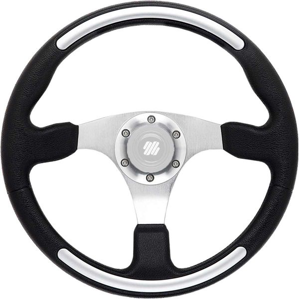 Ultraflex Santorini Steering Wheel No Hub (350mm / Black & Silver)