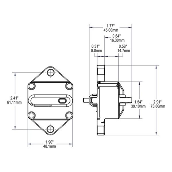 Blue Sea 285 Panel Mount Circuit Breaker 150A (Bulk)