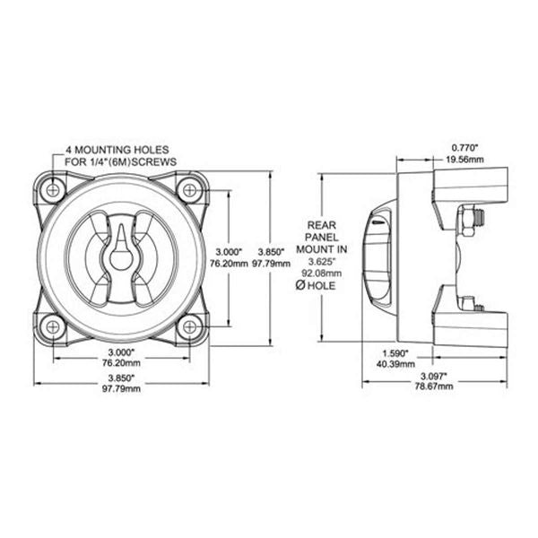 Blue Sea Battery Switch 9003E On/Off 350A (Each)