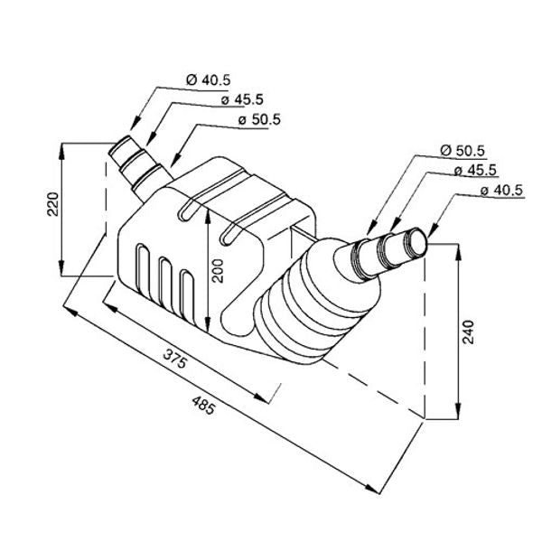 Can Plastic Waterlock Silencer 40/45/50mm Hose