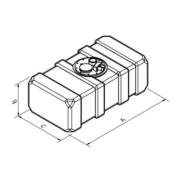 Can MP Plastic Fuel Tank 50 x 35 x 23cm 33L