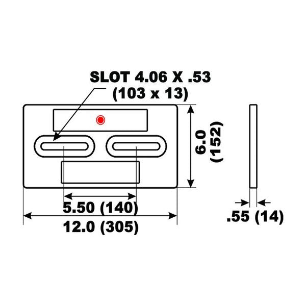 Aluminium Anode Diver 305 x 152 x 13mm