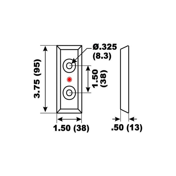 Aluminium Anode Bosler Strainer 95 x 38 x 13mm