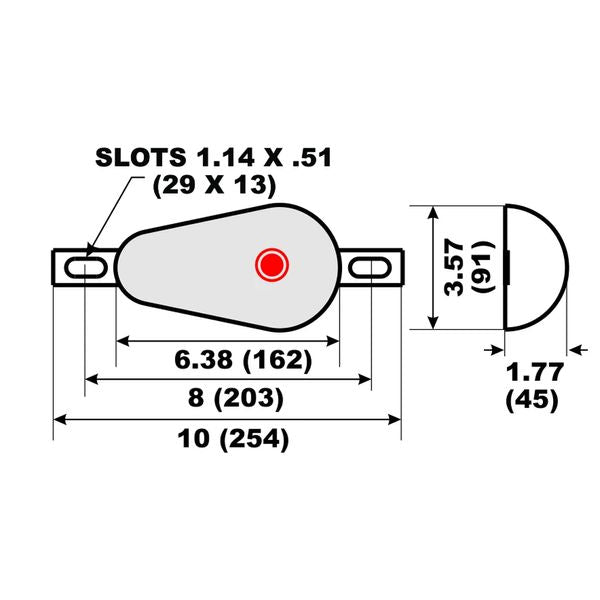 Aluminium Bolt On 77 Pear Anode 0.9kg