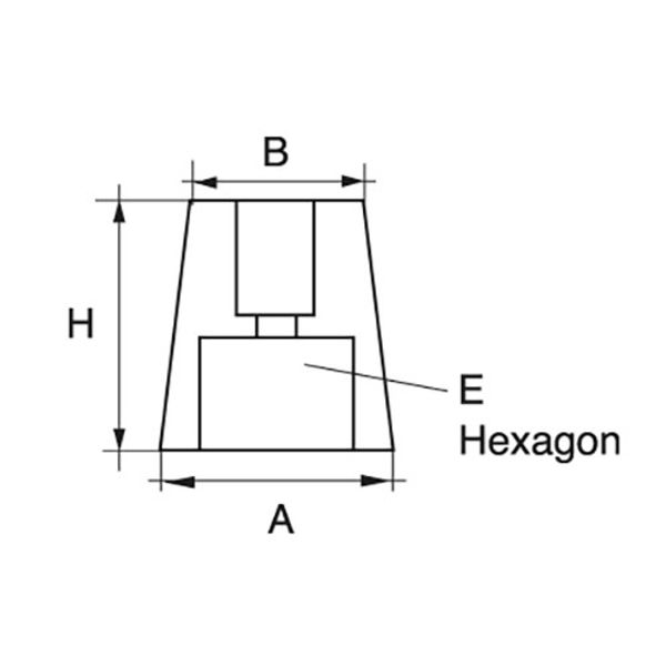 Zinc Shaft Anode 23mm Hexagon End