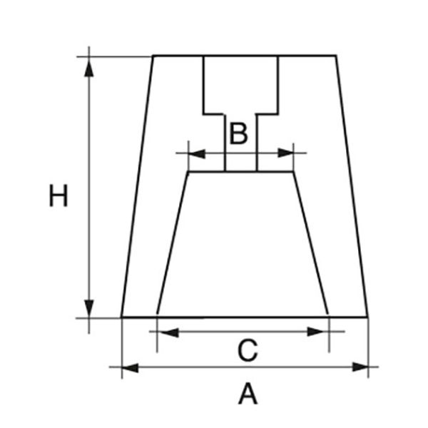 Zinc Shaft Anode Tapered 25mm Fits Beneteau