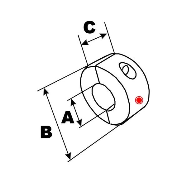 Aluminium Collar Anode 25mm Shaft