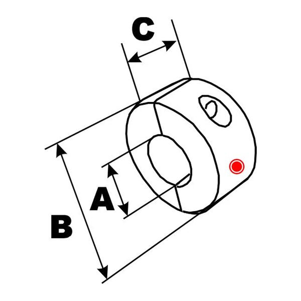 Aluminium Collar Anode 1" Shaft