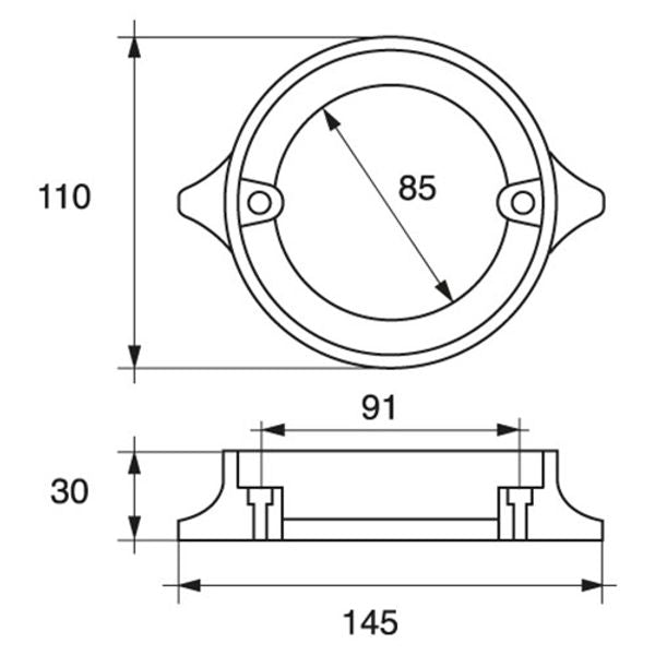 AG Zinc Collar Anode Reduced Depth Volvo DP