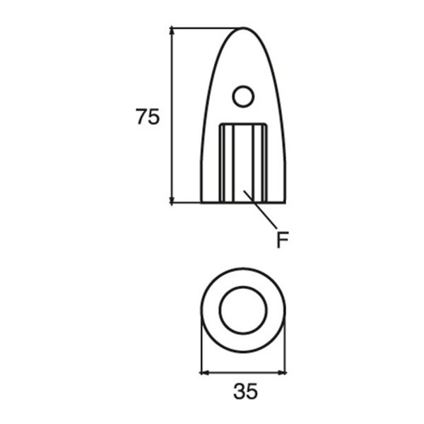 Zinc Shaft Nut Anode Volvo 35