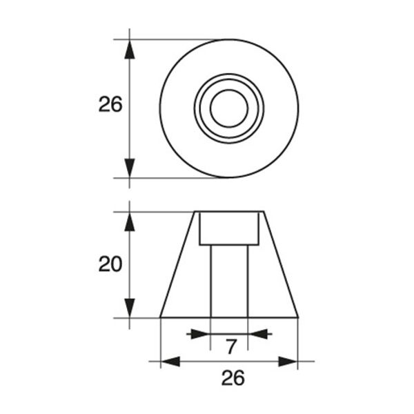 AG Zinc Bow Thruster Cone Anode