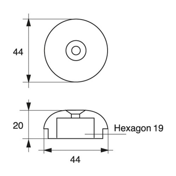 AG Zinc Bow Thruster Anode for Side Power SP55, 75T to 95T Thrusters