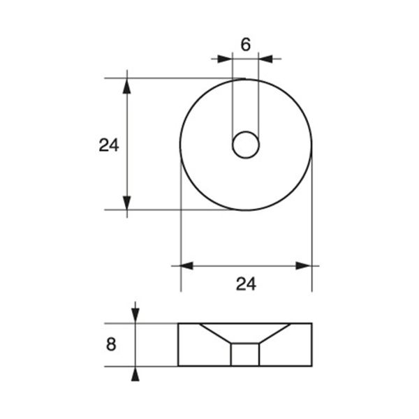 AG Zinc Engine Ring Anode Tohatsu 24mm Diameter