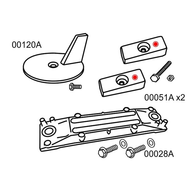 Aluminium Anode Honda Outboard 40-50HP Kit