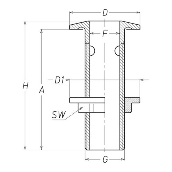 AG Long Skin Fitting Bronze 1" BSP