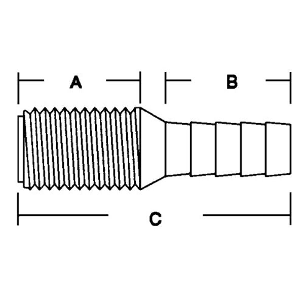 Forespar Plastic Hose Union 1/2" BSP - 5/8" Hose