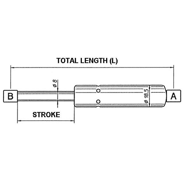 Uflex Black 257mm Gas Spring Stroke 95mm 5kg