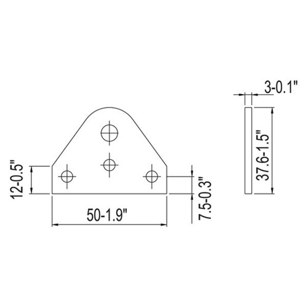 Uflex SI20 Stainless Steel Gas Spring Flat Mount Bracket