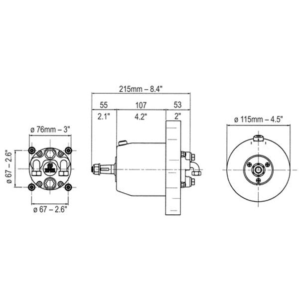 Ultraflex UP25F Front Mount Hydraulic Helm 25cc