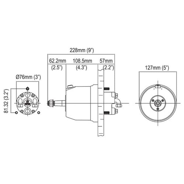 Ultraflex UP20F Front Mount Hydraulic Helm 20cc