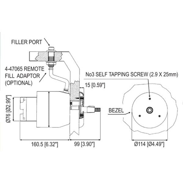 Ultraflex UP28R Rear Mount Hydraulic Helm 28cc