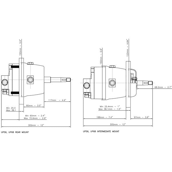 Ultraflex UP56 Hydraulic Steering Helm Pump 56cc (Rear / Intermediate)