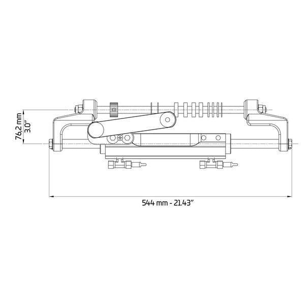 Ultraflex UC128P-OBF/2 Outboard Front Mount Hydraulic Cylinder