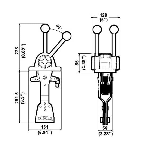 Ultraflex Two Lever Control Throttle + Gear Black