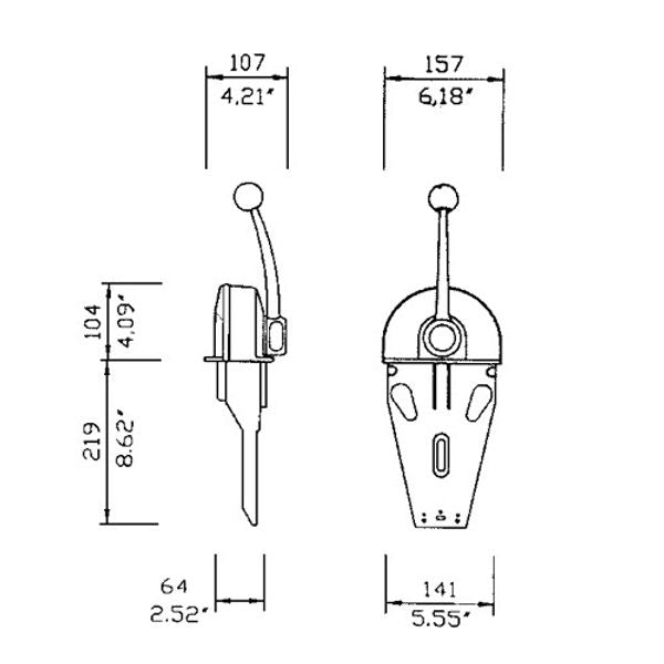 Ultraflex Single MT Lever Top Mount Control