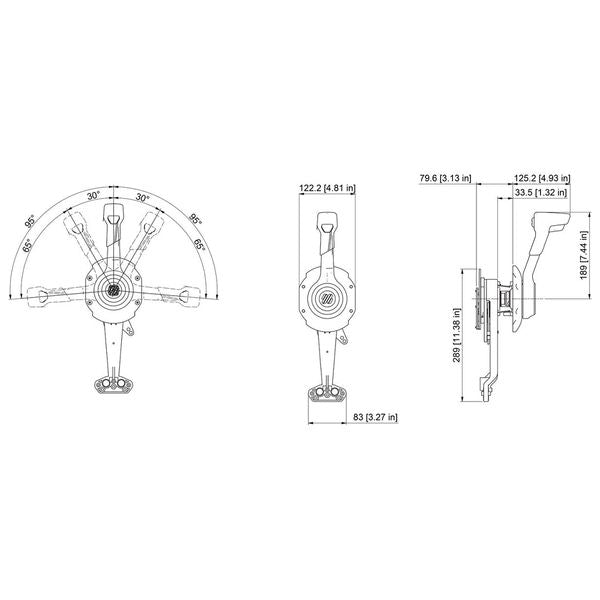 Ultraflex B110B Single Lever Control for Outboards (Side Mount, Black)