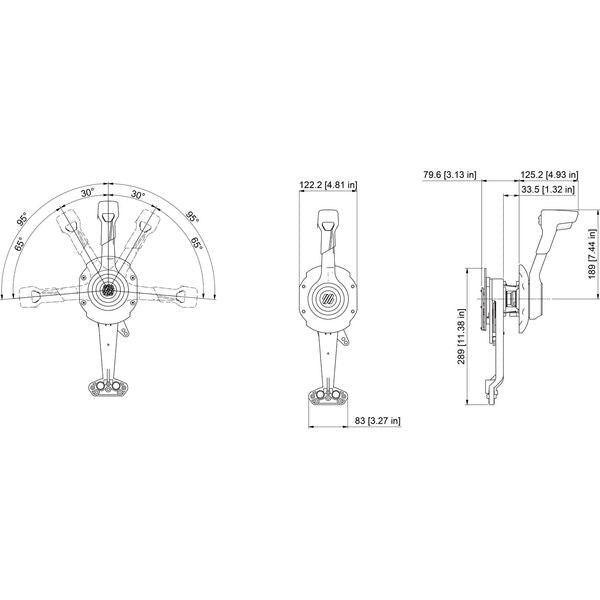 Ultraflex B110B Single Lever Control for Outboards (Side Mount, Black)