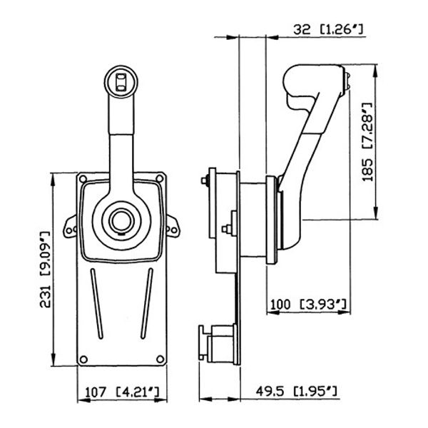 Ultraflex Single Lever Motor Boat Side Mount Control