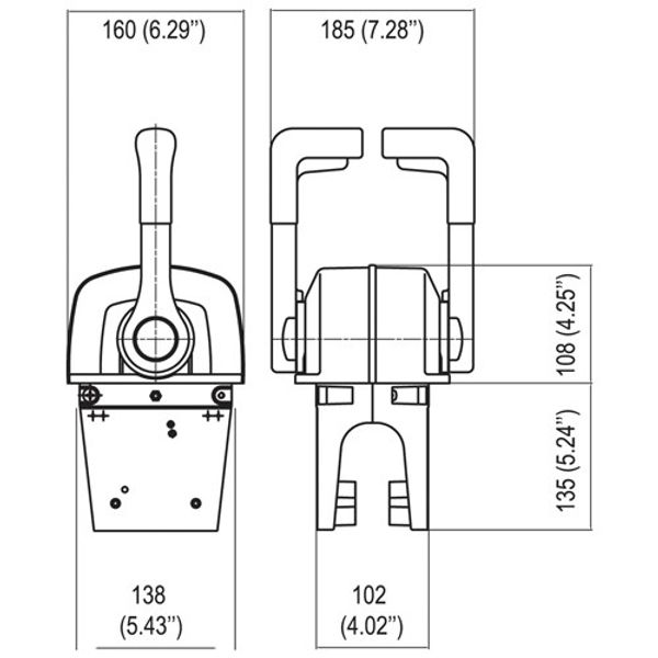 Ultraflex Twin Lever Top Mount Control Chrome