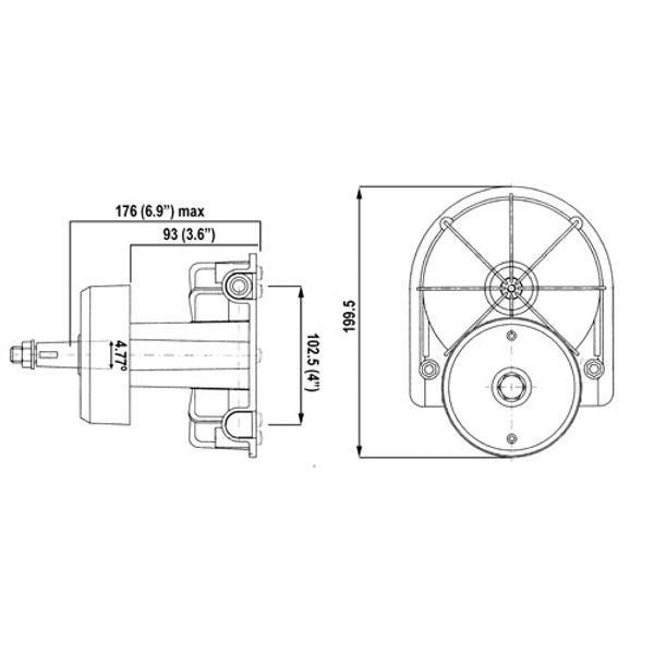 Ultraflex T85 Rotary Steering Helm with Black Bezel