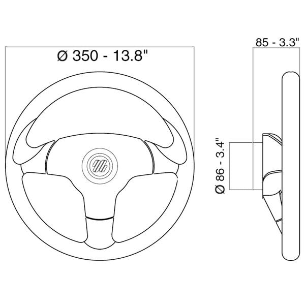 Ultraflex Antigua Steering Wheel (350mm / Briar)