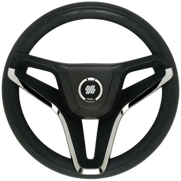 Ultraflex Black & Chrome Steering Wheel Soft Grip (350mm / Hub)