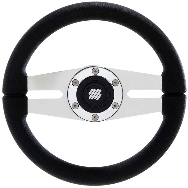 Ultraflex Stainless Steel Steering Wheel (Black Rim / 280mm / No Hub)